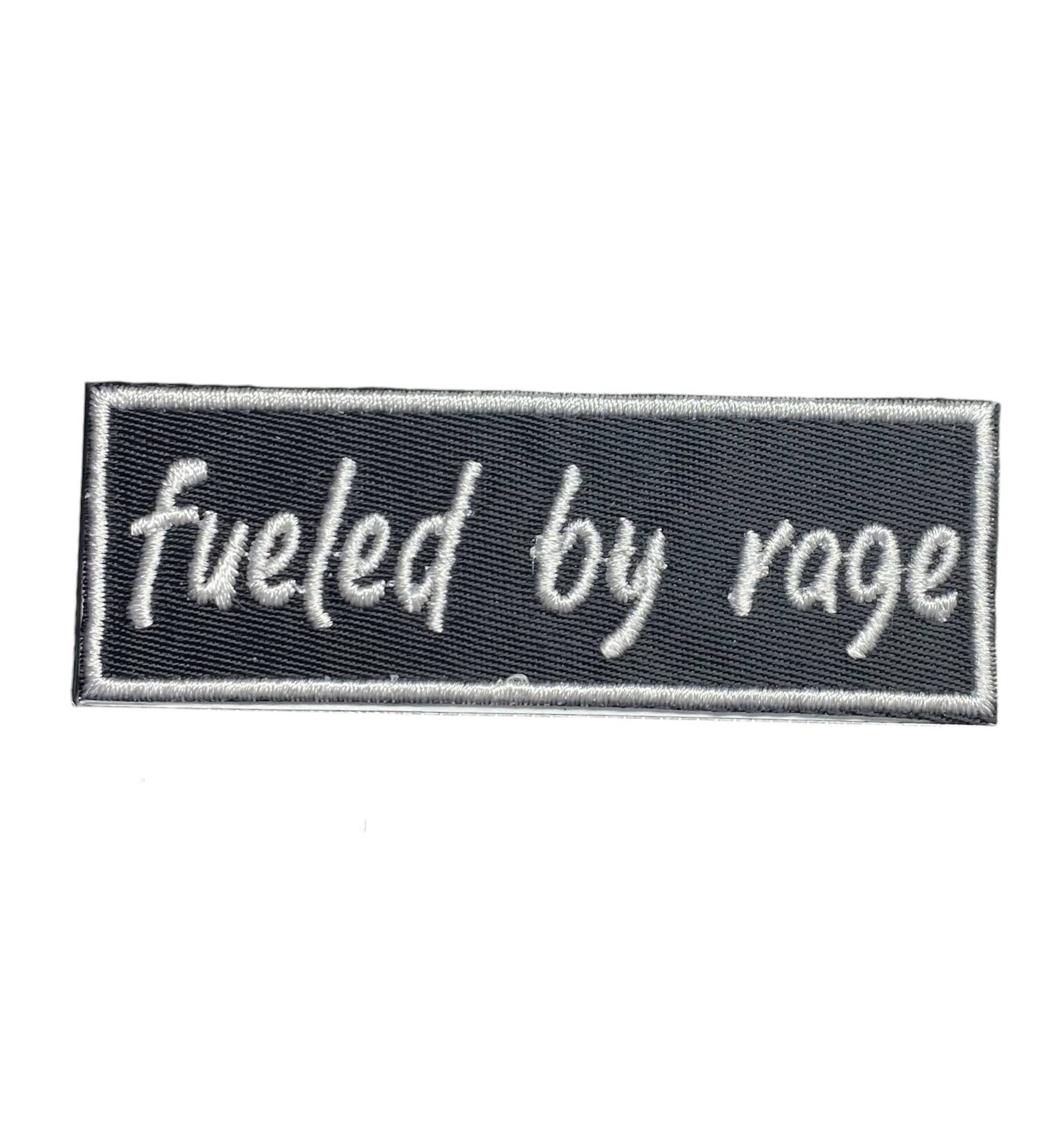 Fueled by Rage, Embroidered, Iron on Patch, Hat Bar