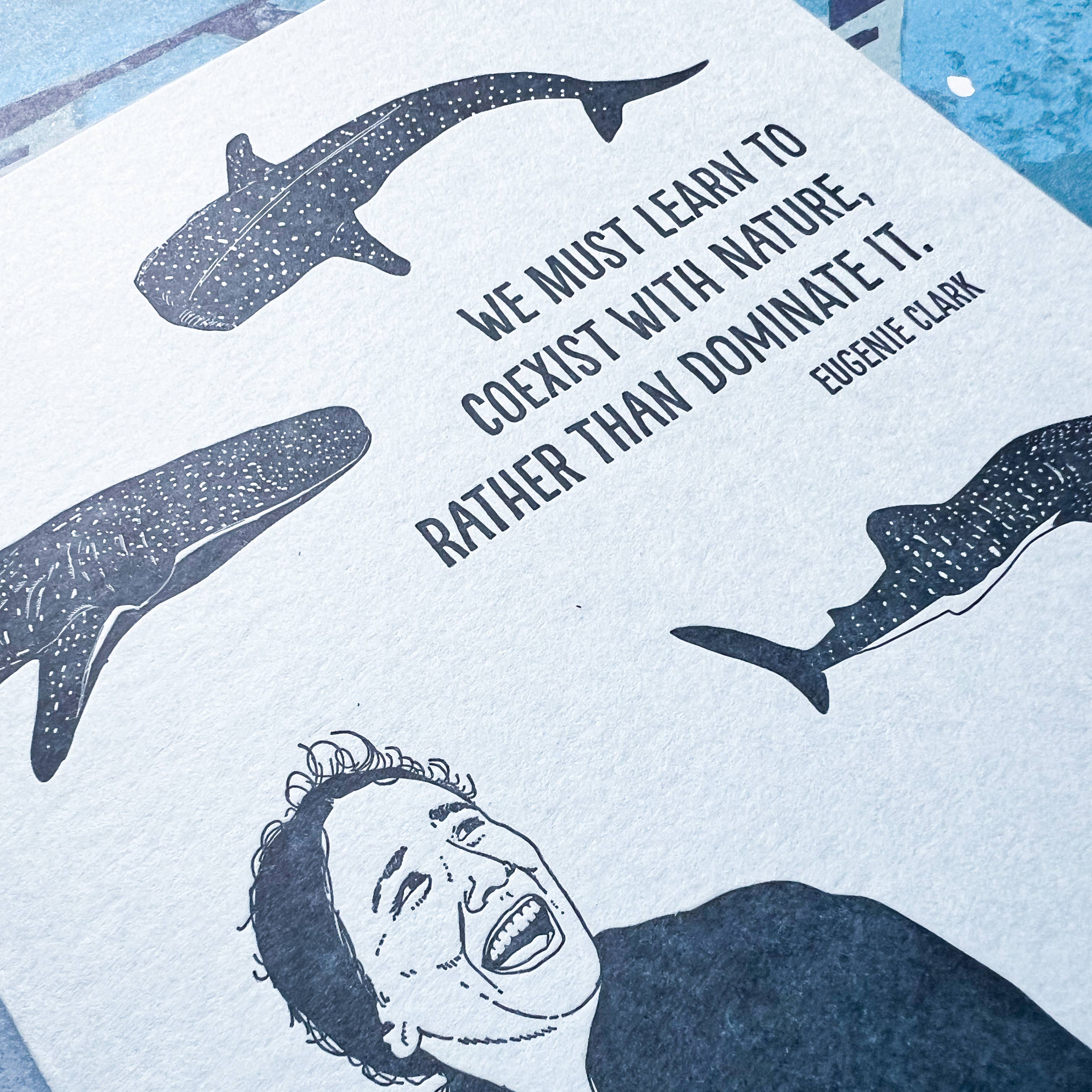 Eugenie Clark letterpress card