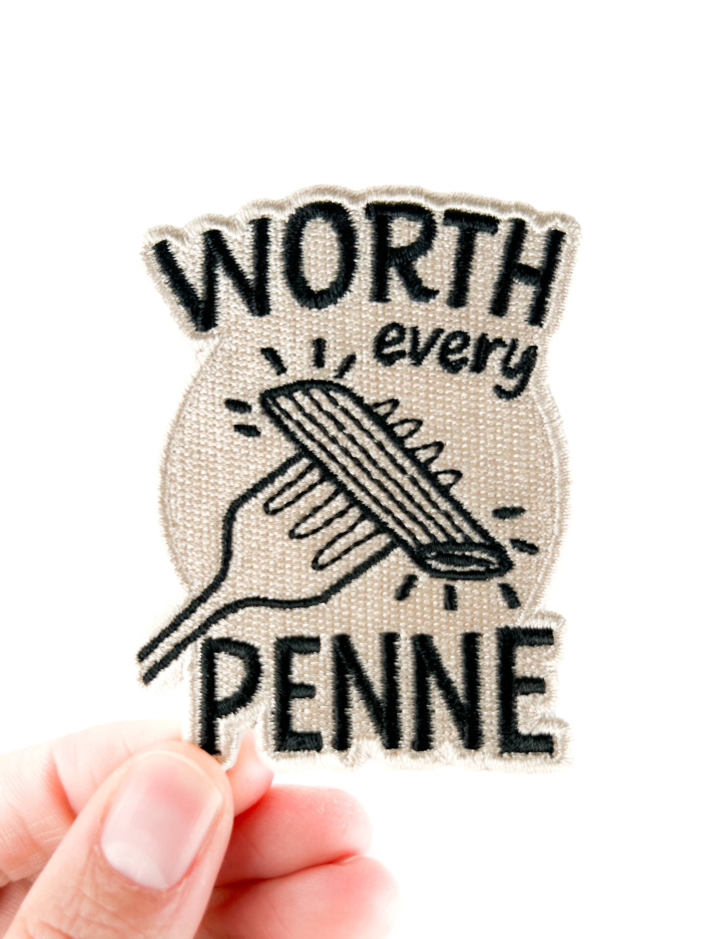 Worth Every Penne Embroidered Patch Funny Pasta Iron On Hats