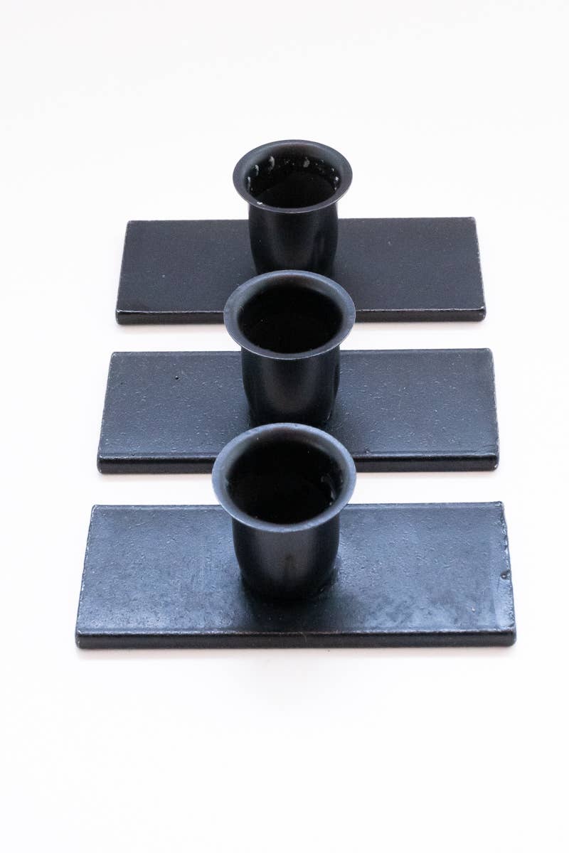 The Metal Taper Candle Holders - Set of Three