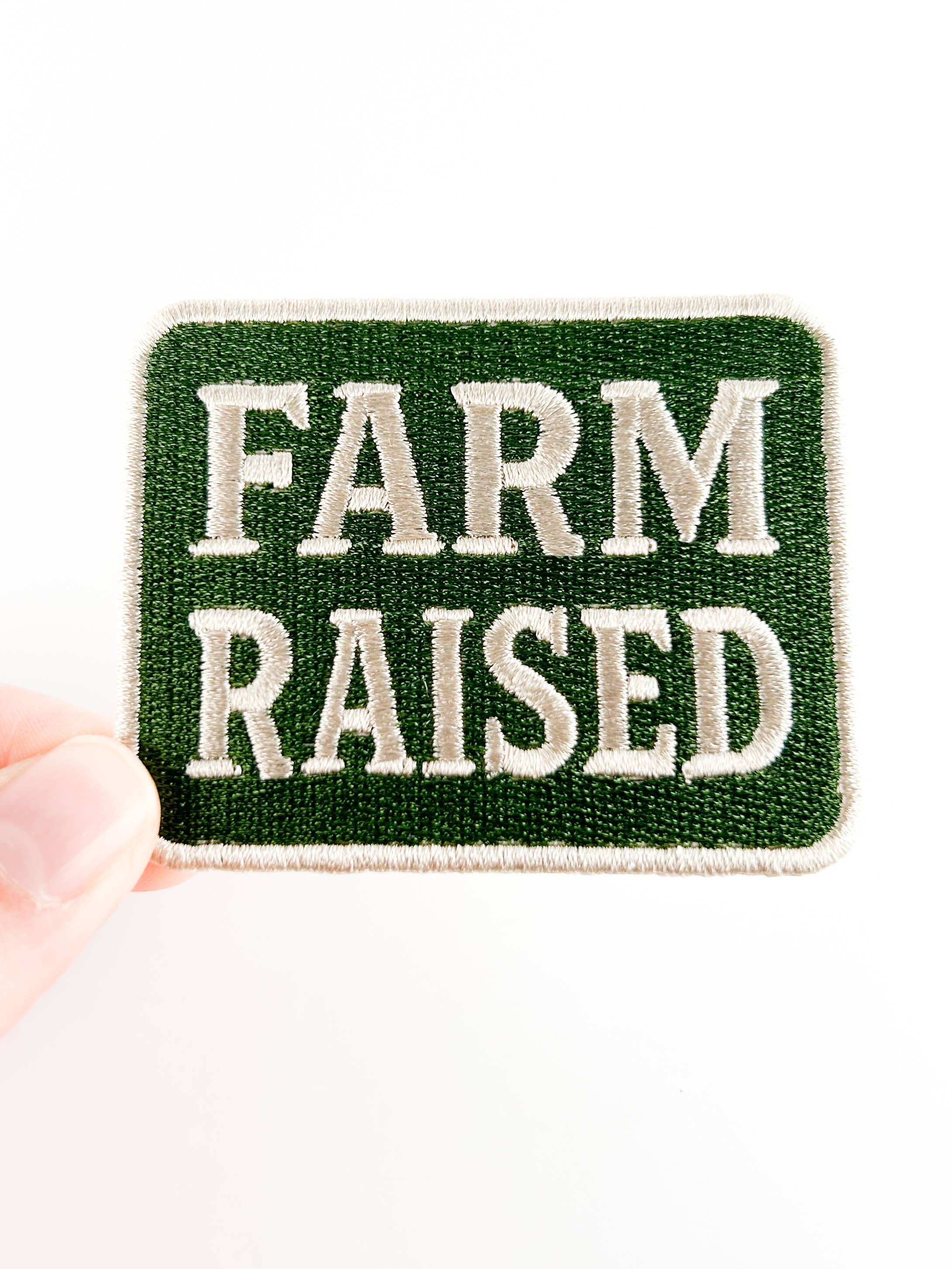 Farm Raised Embroidered Patch Country Inspired Iron On Hats