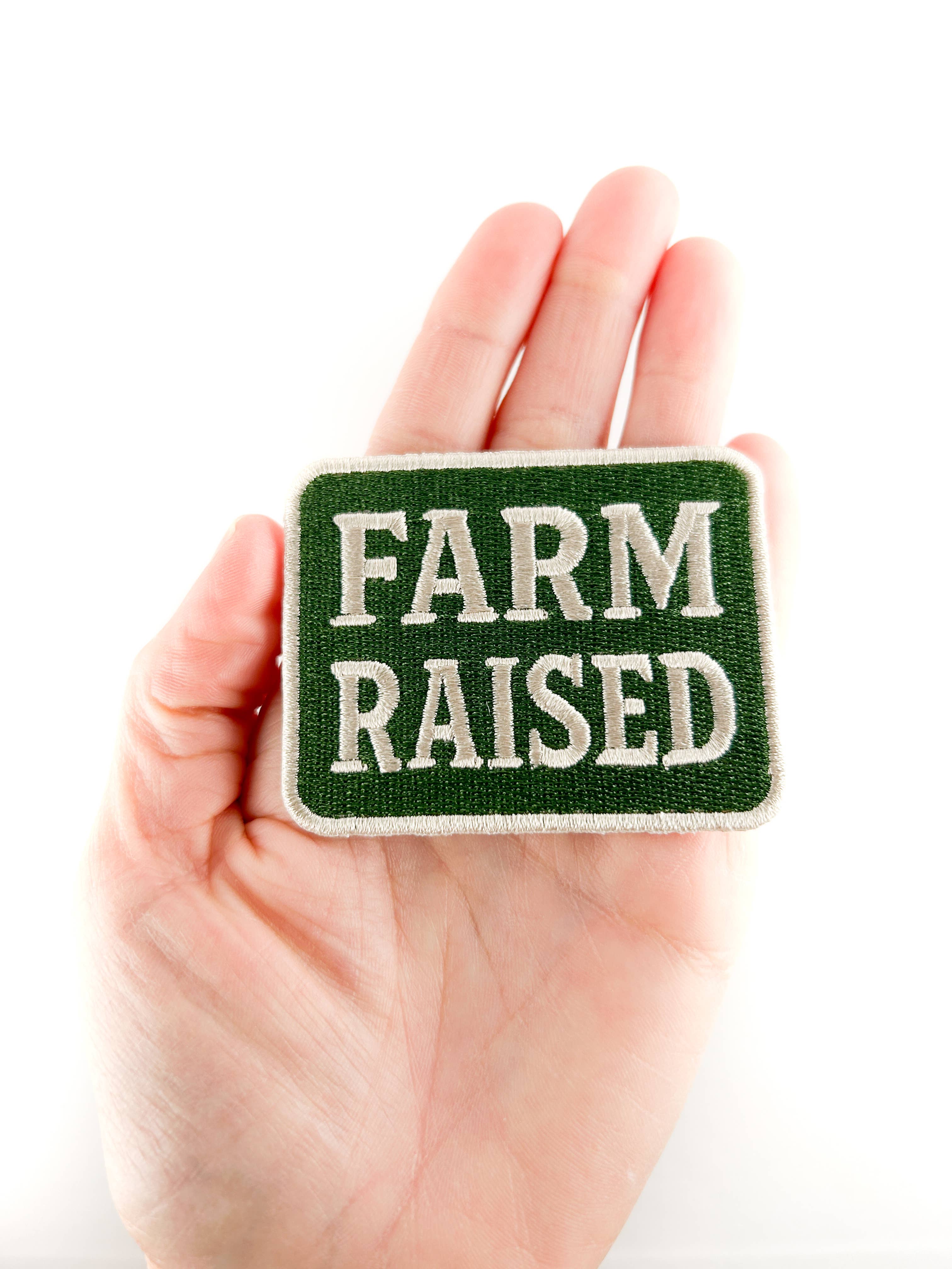 Farm Raised Embroidered Patch Country Inspired Iron On Hats