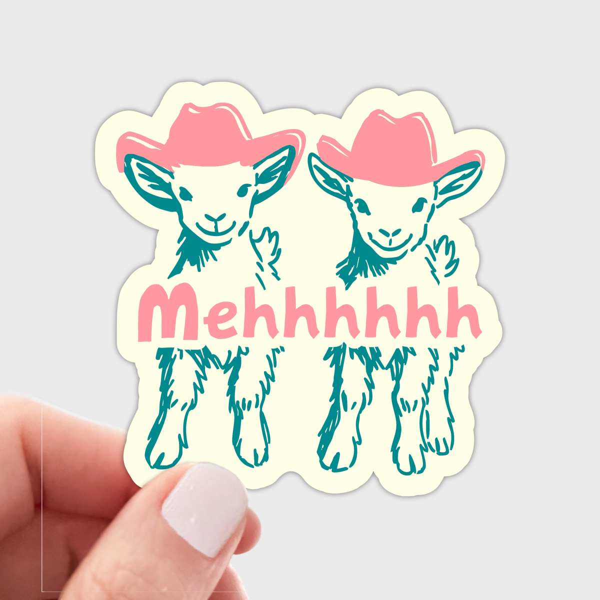 Mehhhh Sticker - goat, farm, country, animal, cut, baby, kid