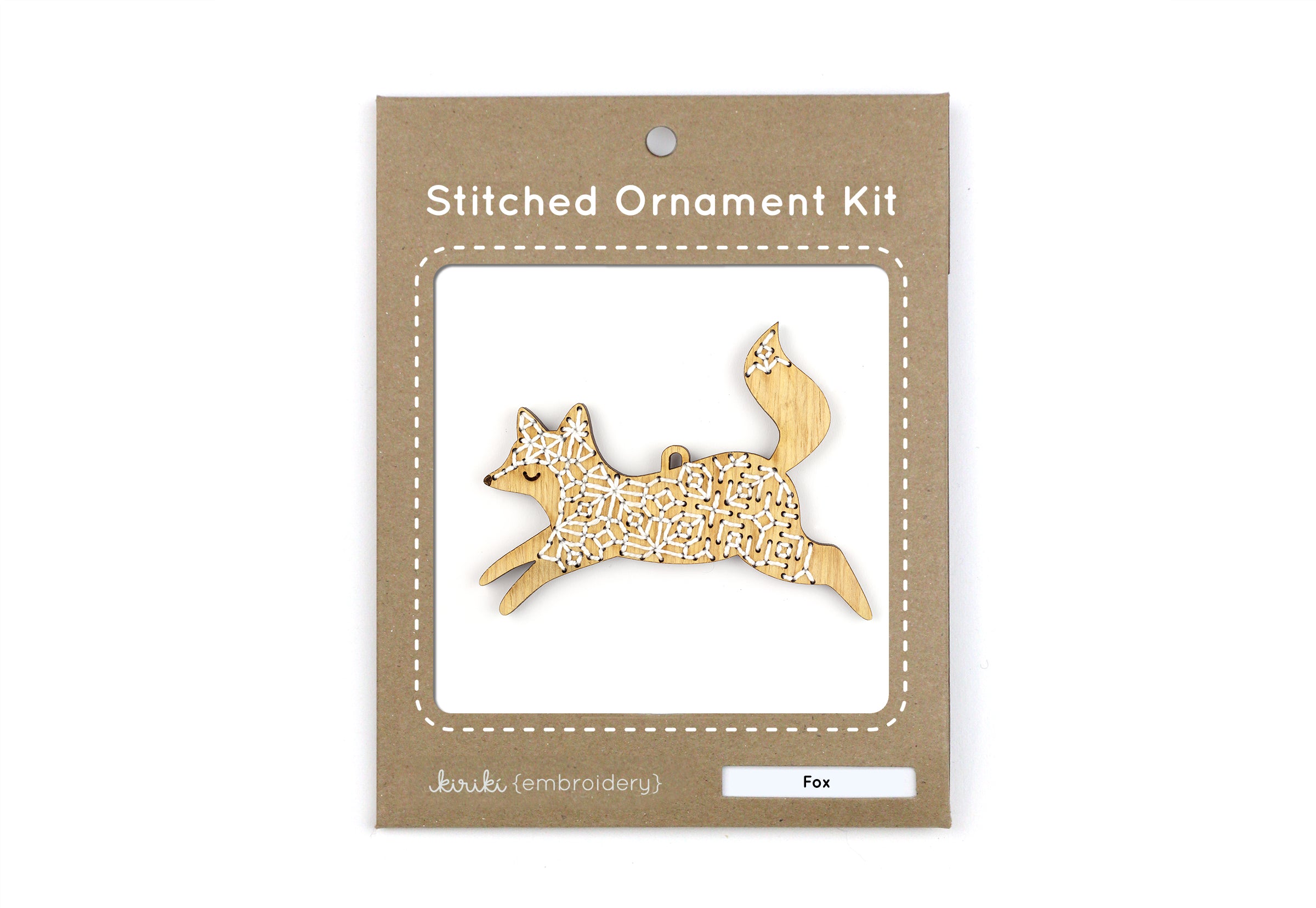 Embroidered Fox Ornament Kit by Kiriki
