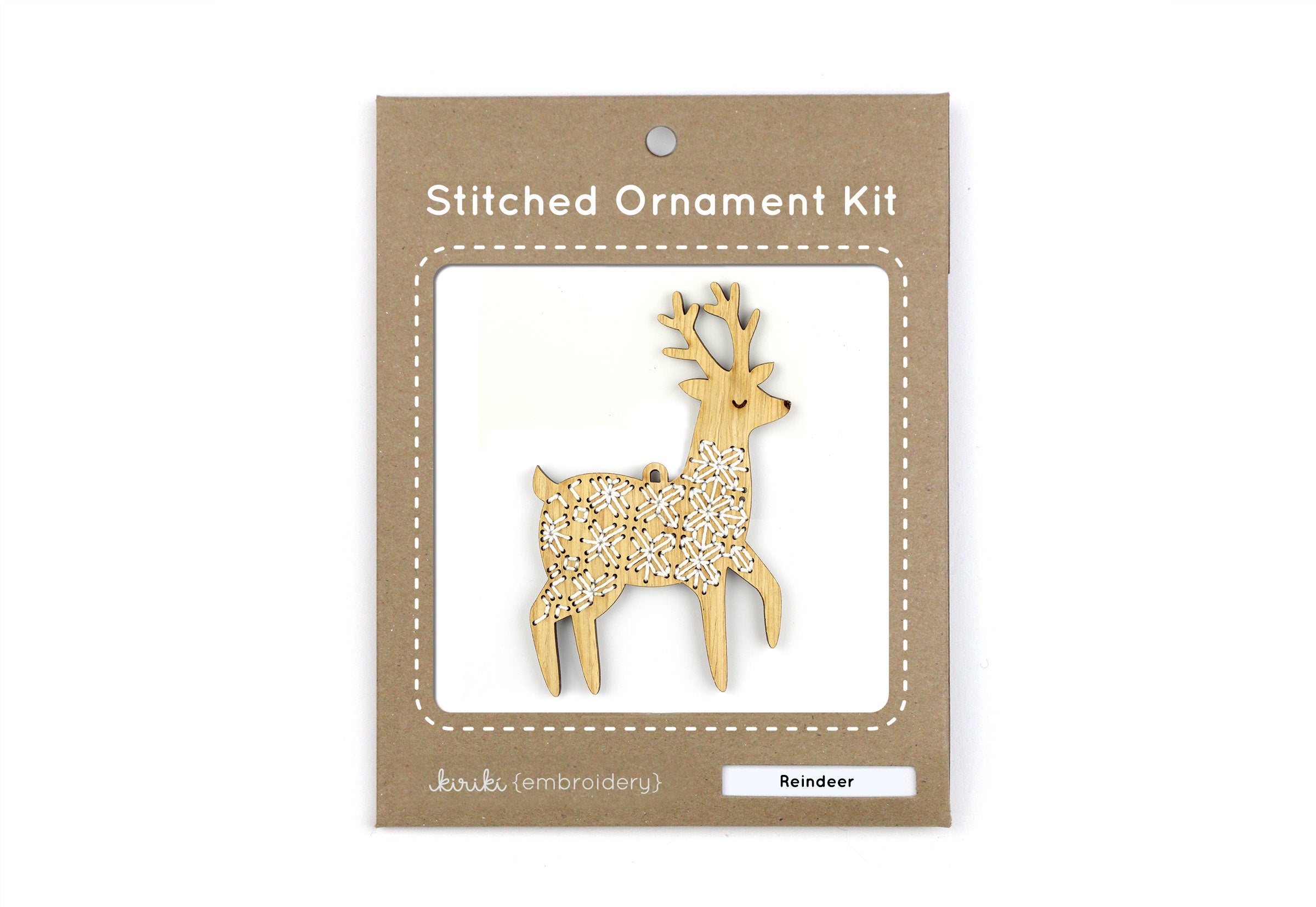Embroidered Reindeer Ornament Kit by Kiriki