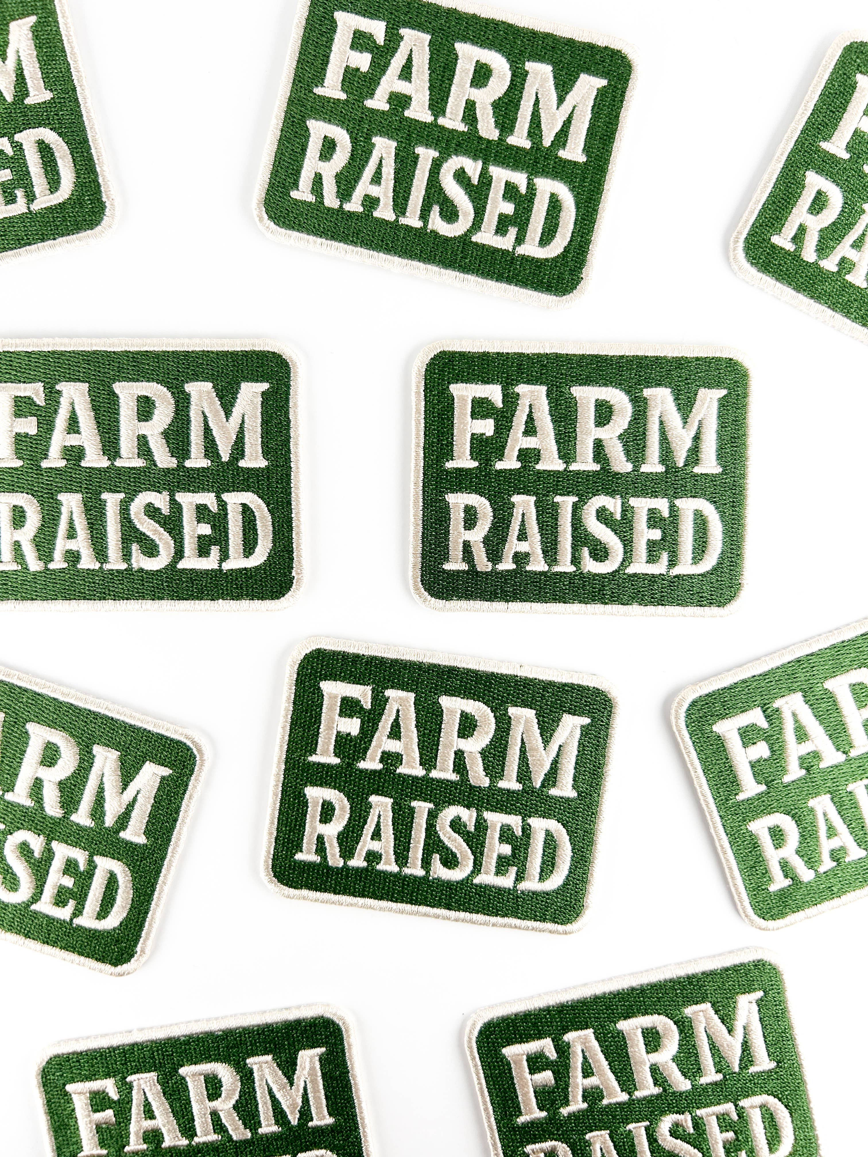 Farm Raised Embroidered Patch Country Inspired Iron On Hats