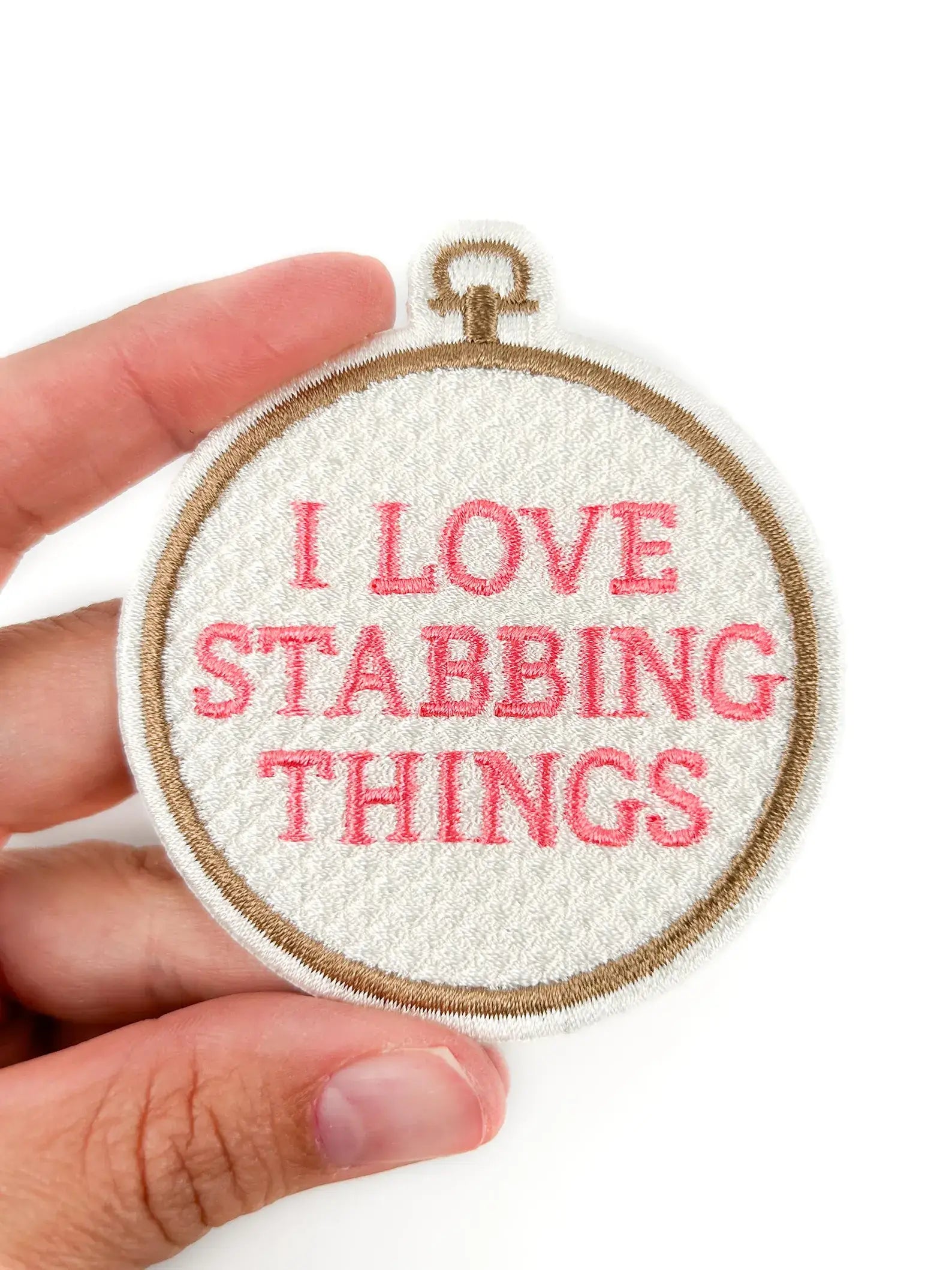I Love Stabbing Things Patch Embroidered Iron On for Craft
