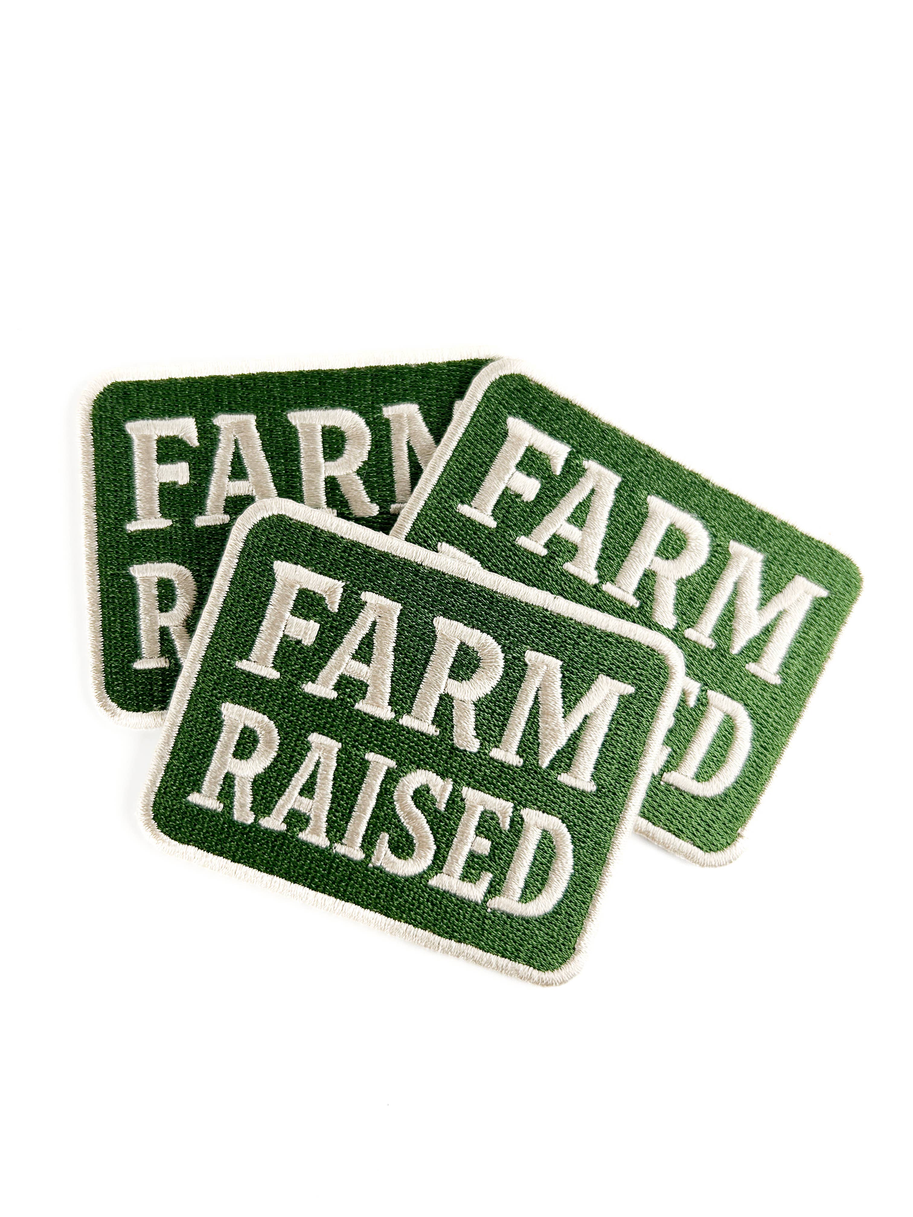 Farm Raised Embroidered Patch Country Inspired Iron On Hats