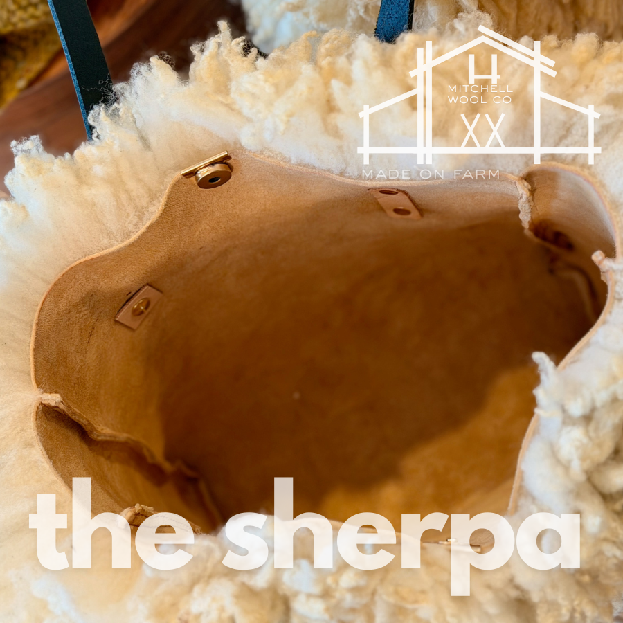 THE SHERPA BAGs - Our own sheep fleece handbags