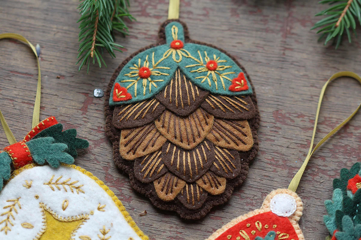Felt Pinecone Ornament Kit by Kiriki