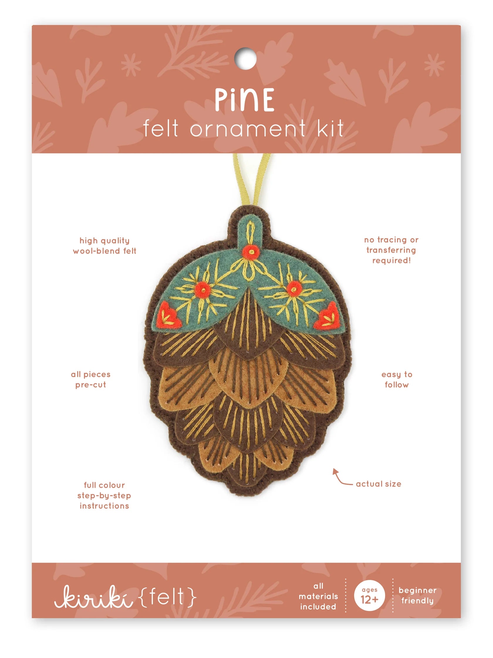 Felt Pinecone Ornament Kit by Kiriki